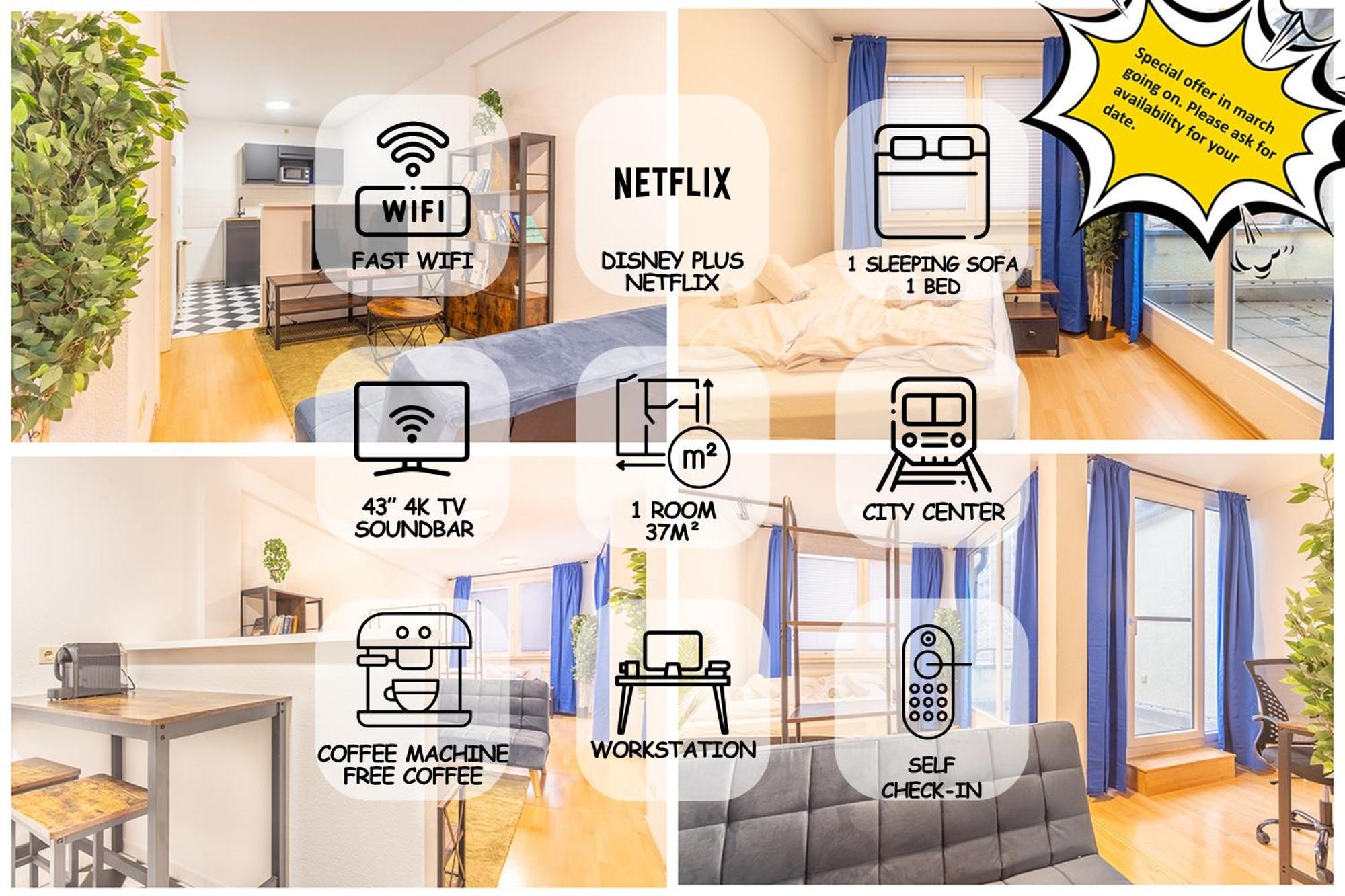 Balkon, 4K Tv, Kaffee, Netflix Apartment Bad Durrenberg Bagian luar foto